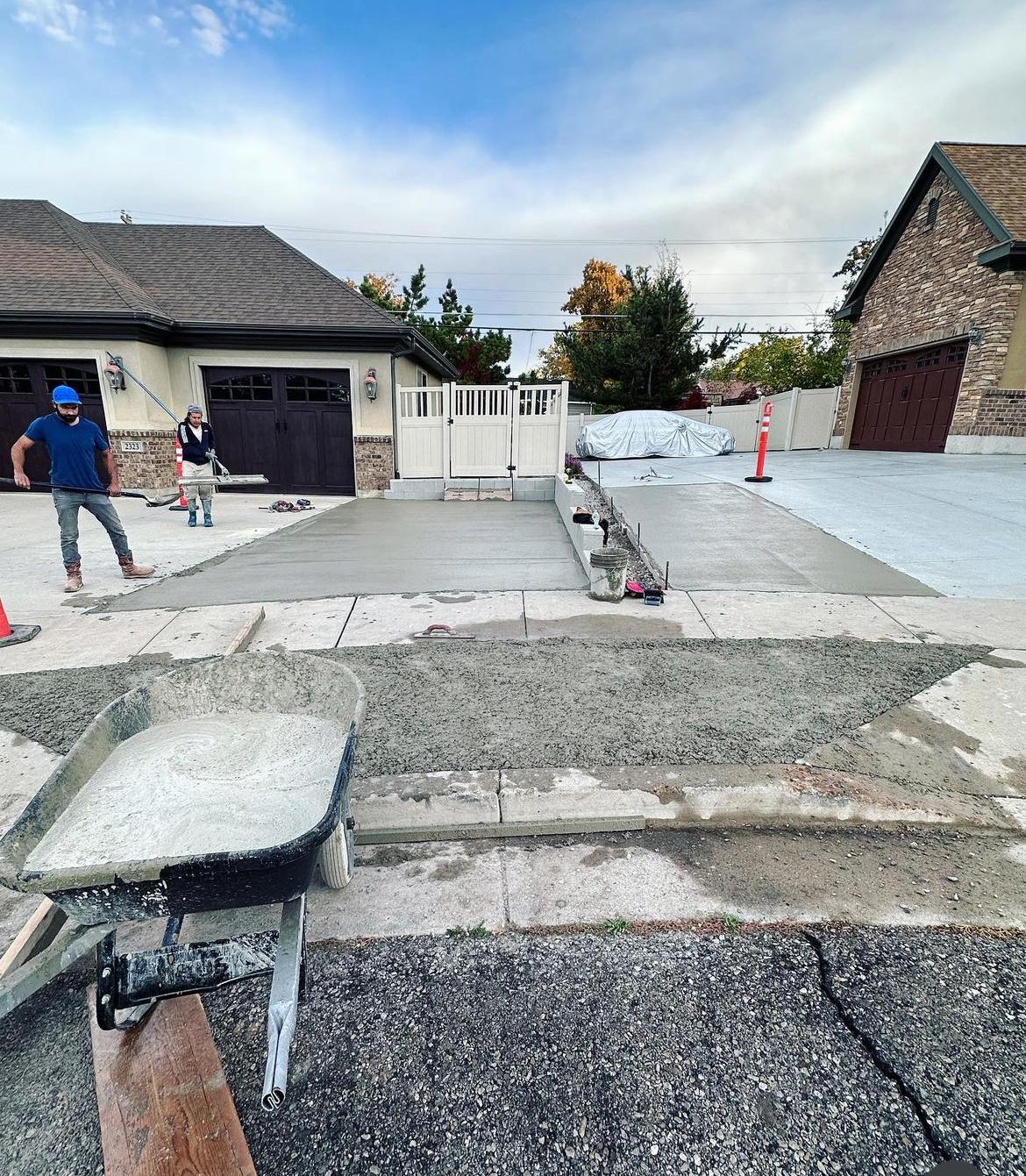 Concrete driveway installation in Salt Lake City