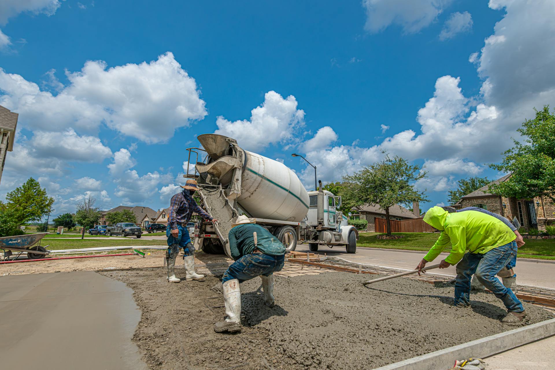 Level Up Concrete crew pouring a driveway in Salt Lake City